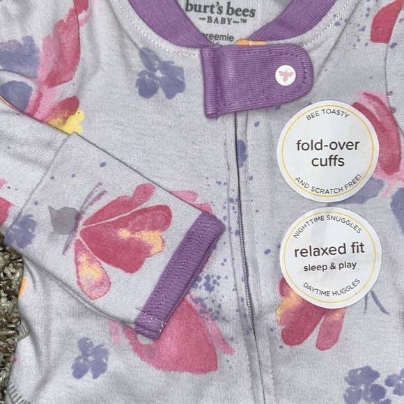 NWT butterfly Burtās Bees Baby footie romper one piece pajamas preemie - Picture 2 of 4